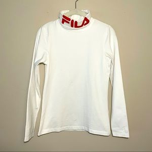 FILA white turtleneck red logo Small activewear